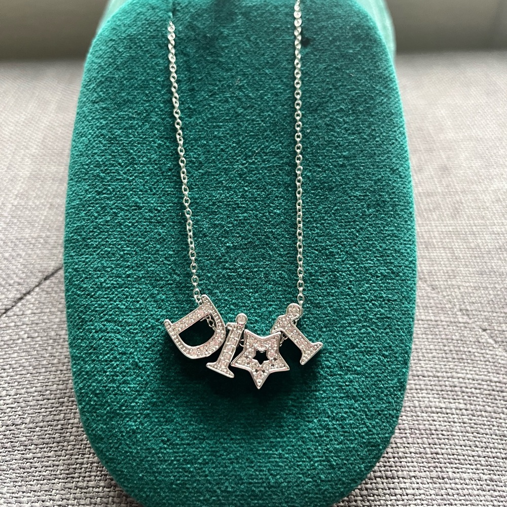 LAST ONE 🌟DIOR Style Silver Letters Necklace  ⭐️